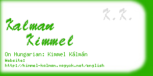 kalman kimmel business card